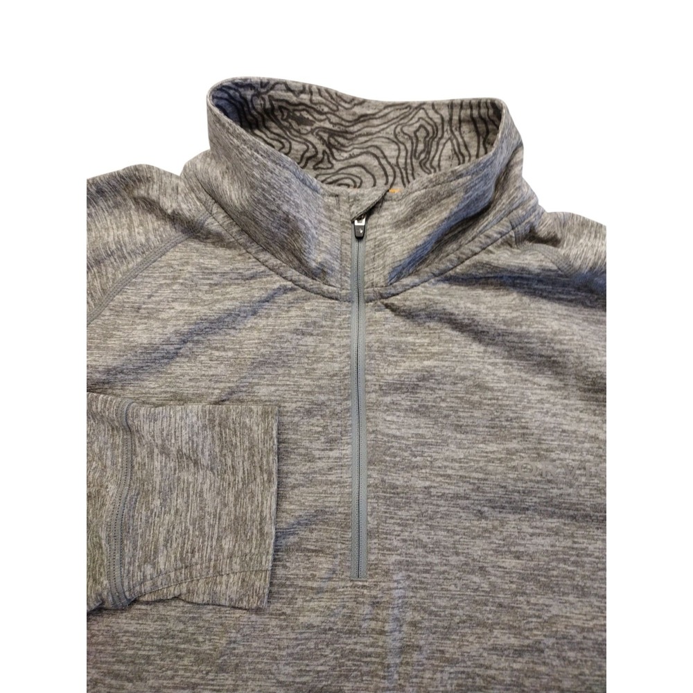 Orvis High Neck Long Sleeve Pullover Shirt W/Thumb Hold 1/4 Zip Unisex XL Grey